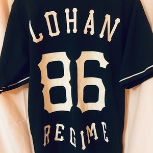 Civil Regime x Lindsay Lohan jersey l: 29” w: 19” sleeve: 11”; 1” loose thread